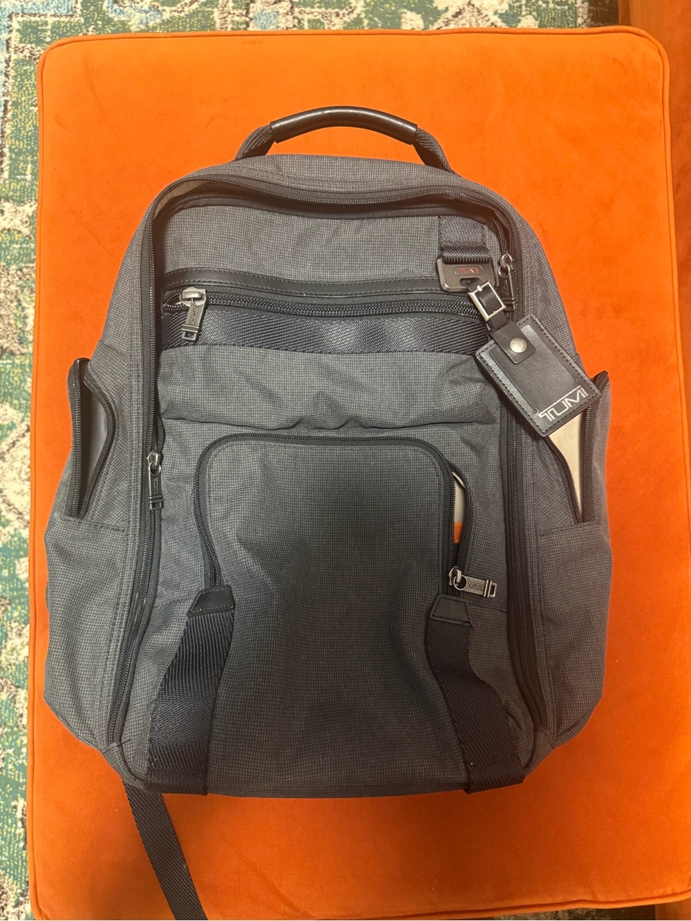 Tumi Charcoal Gray Men's Backpack with Front Organizer